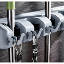 CleanHold — Organizador de Parede com 5 Lugares para Vassouras e Rodos com 6 Ganchos Adicionais - Entrega Grátis