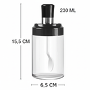 Kit Porta Tempero Condimento de Vidro com Tampa e Colher Embutida - Entrega Grátis