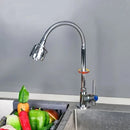 Torneira Inox Prata com Chuveiro e Rotação 360°