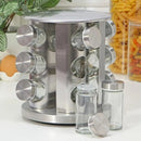 Porta Temperos e Condimentos Giratório em Inox + Caneta e Adesivo - Entrega Grátis